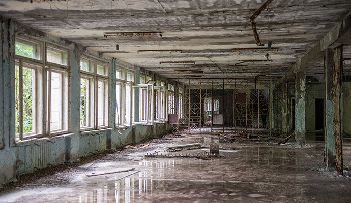Abandoned building interior