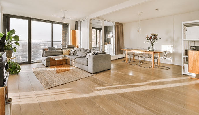 Clean floor of an apartment