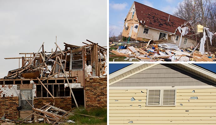 Collage of storm damages Collage of storm damages