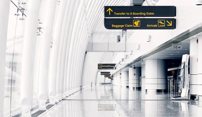 Airport terminal corridor