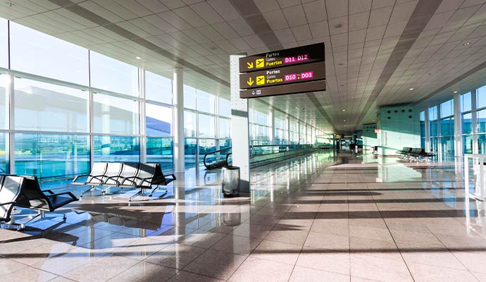 Airport terminal seating area