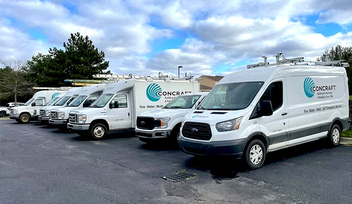 Concraft service van parking beside road