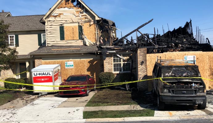 Fire damaged property
