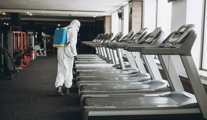 Disinfection service at gym