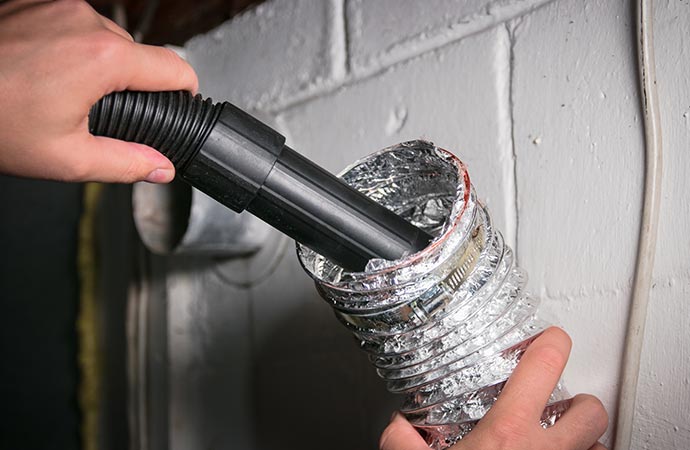 Dryer vent vacuum cleaning