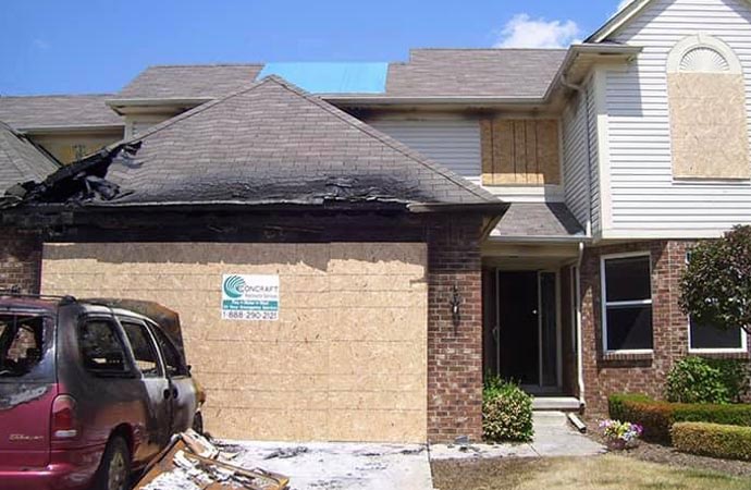 Expert restoration specialists addressing fire damage with precision and expertise.