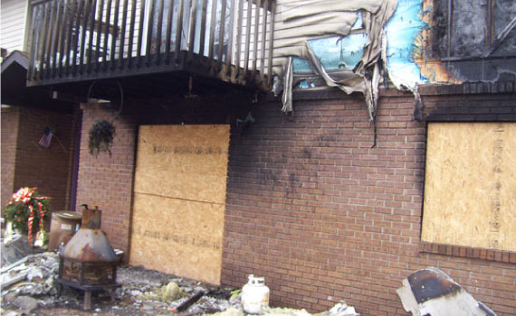 Emergency fire board-up service