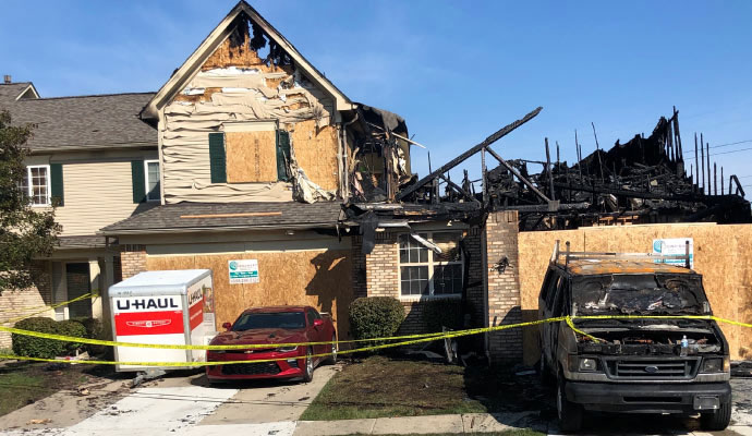 Fire damaged property