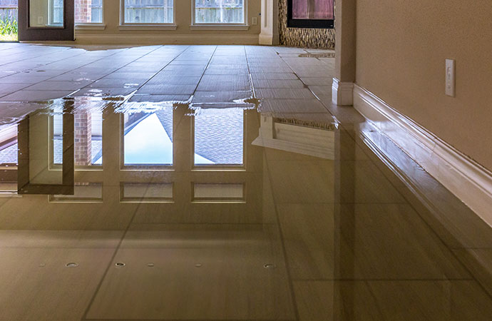 Flood damaged room