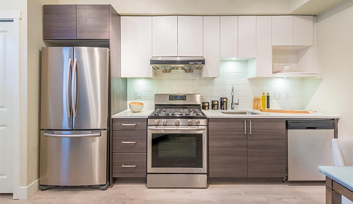 Fully restored modern residential kitchen