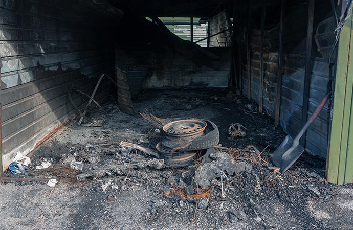  restoration services for fire-damaged garages.