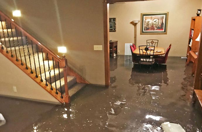 flood damaged house