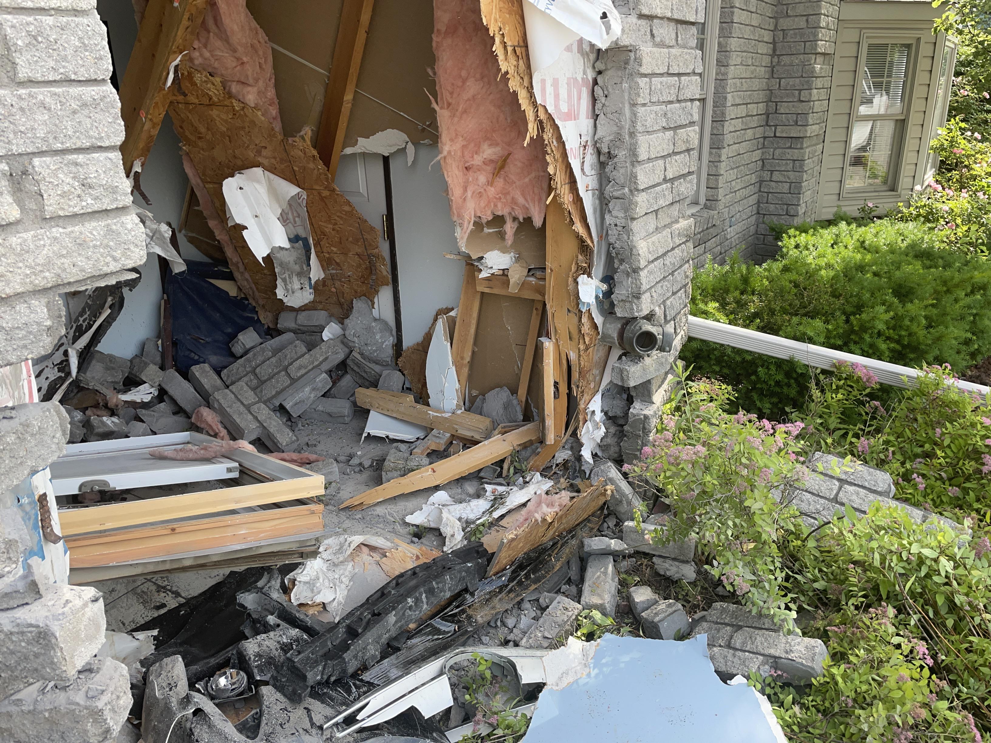 Car crashes into the commercial office building