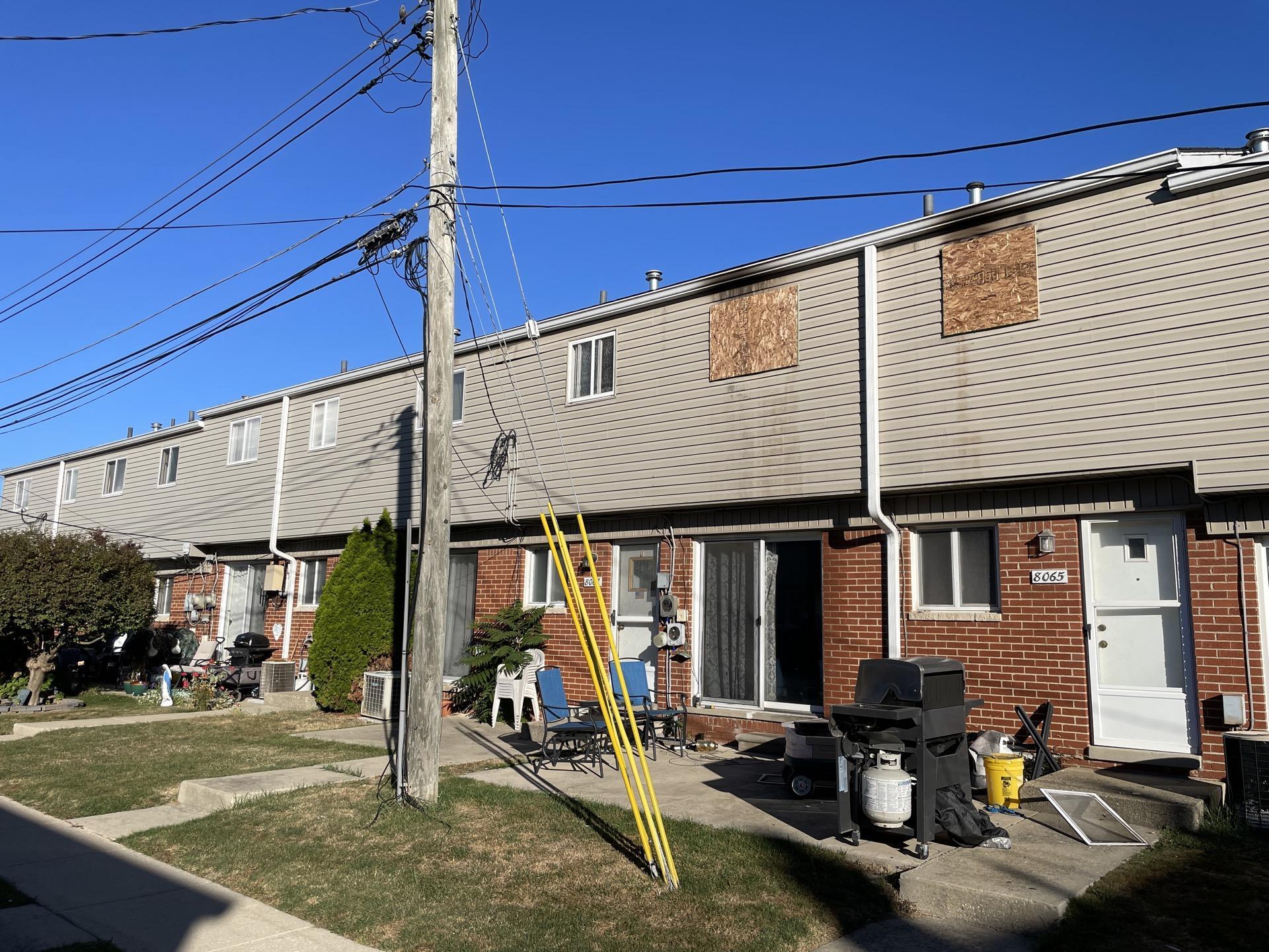 backside of building fire