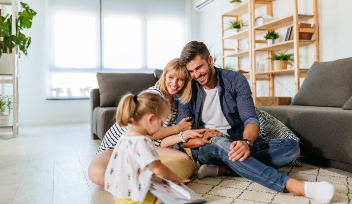 Family enjoying good indoor air