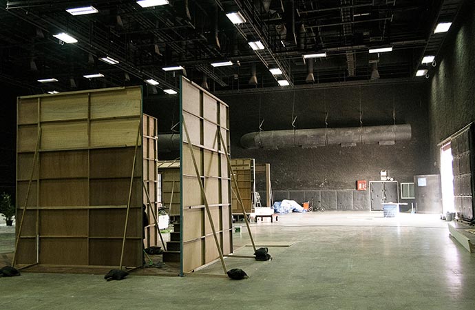 Movie studio set after water damage restoration