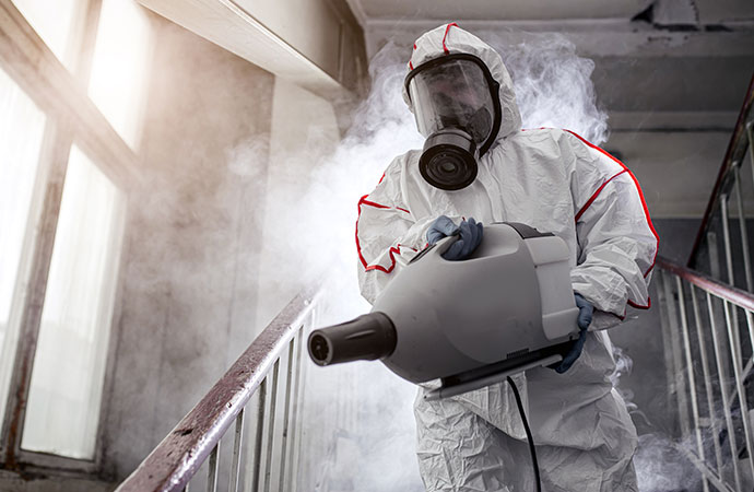 A professional cleanup up biohazard