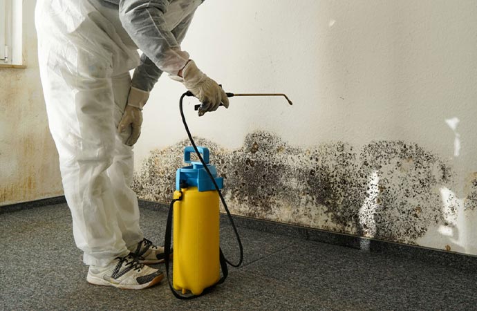 mold remediation by a professional worker.