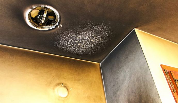 Smoke damaged ceiling
