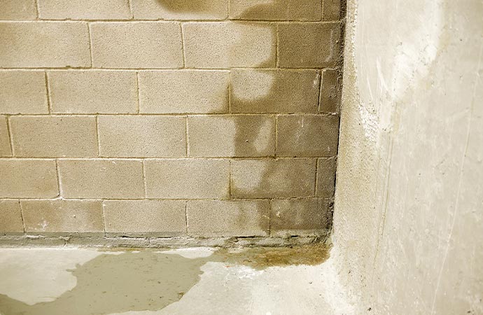 Slow leak wall damage