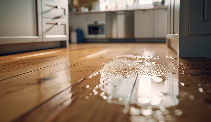 Plumbing overflow on the floor