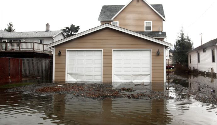 Water damaged garage