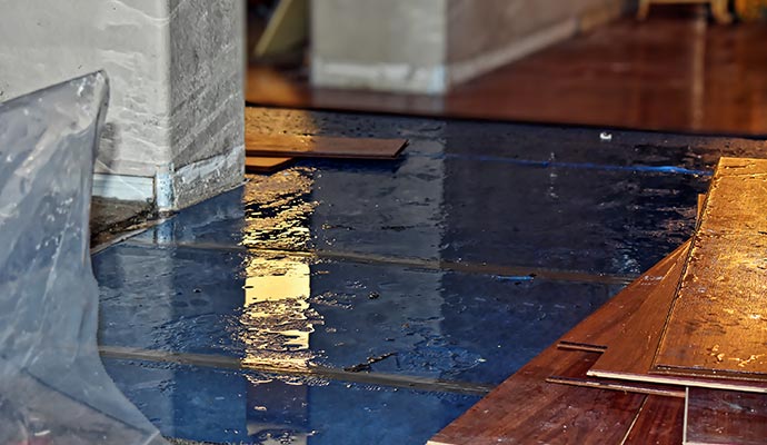 Water damaged floor