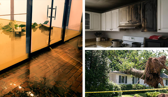 Water fire and storm damaged properties