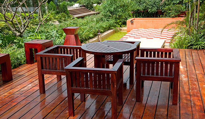 Wooden outdoor furniture set